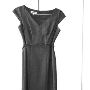 Kasper Belted Cap Sleeve Dress